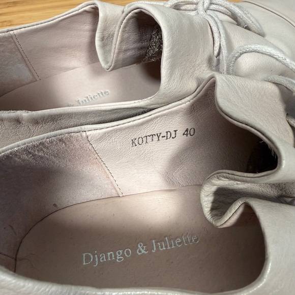 🩰 Django & Juliette Kotty Leather Shoes Women's Size 40 Blush Pink Lace Up - Picture 6 of 8
